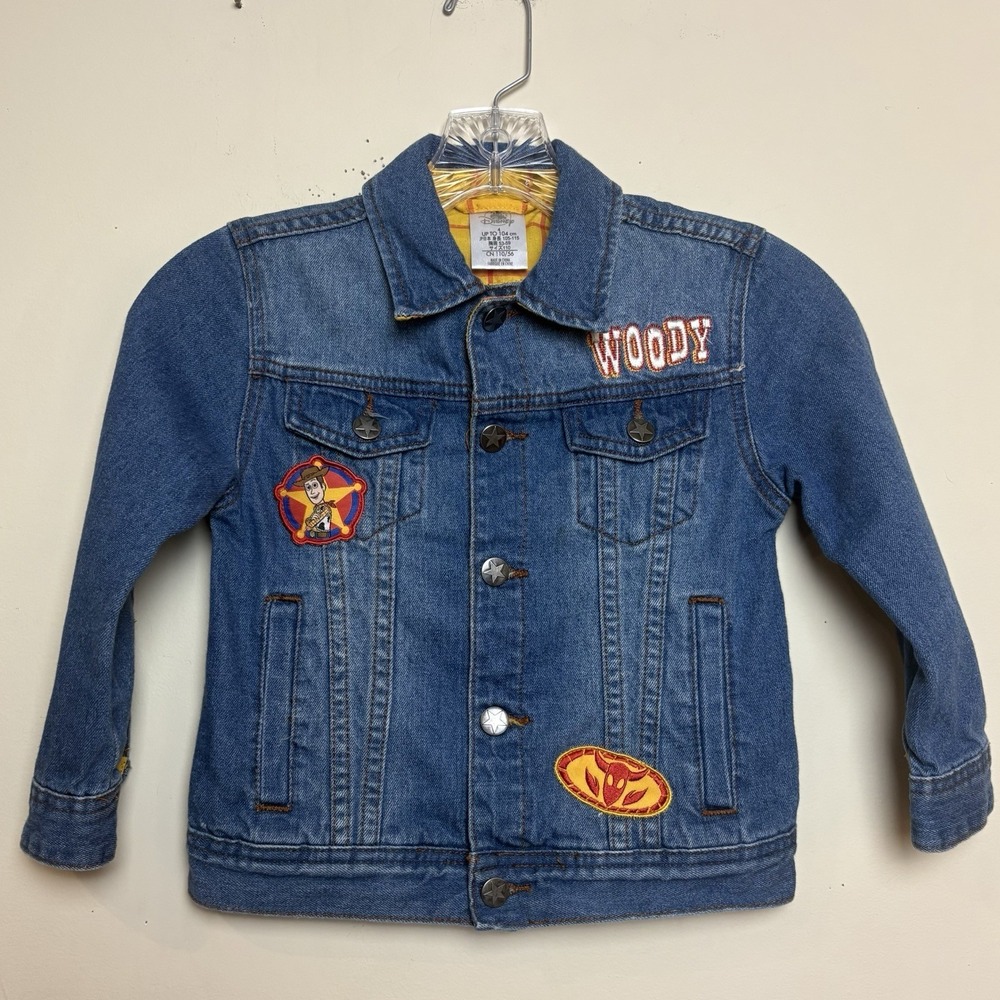 Disney Pixar Toy Story Woody Denim Jean Jacket Patches size 4